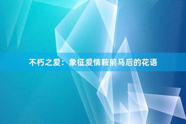 不朽之爱：象征爱情鞍前马后的花语