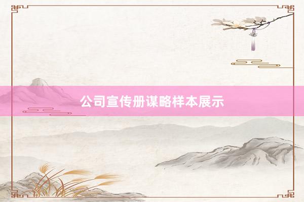 公司宣传册谋略样本展示