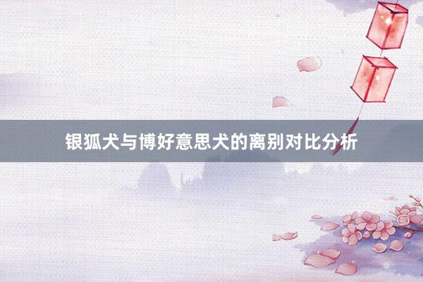 银狐犬与博好意思犬的离别对比分析